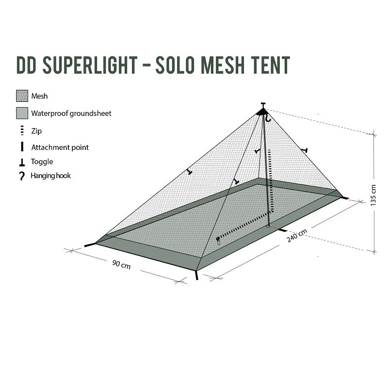 DD Hammocks Superlight Solo Mesh Tent