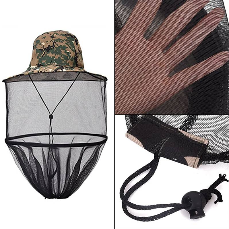 Farbeir Pop-up Mosquito and Midge Head Net Hat Camo