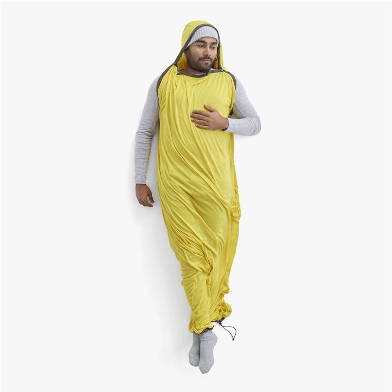 Sea to Summit Reactor Sleeping Bag Liner - Mummy with Drawcord- Compact Sulphur Yellow