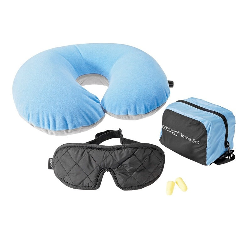 Cocoon Travel Set Ultralight (3 pieces) - Light Blue/Black
