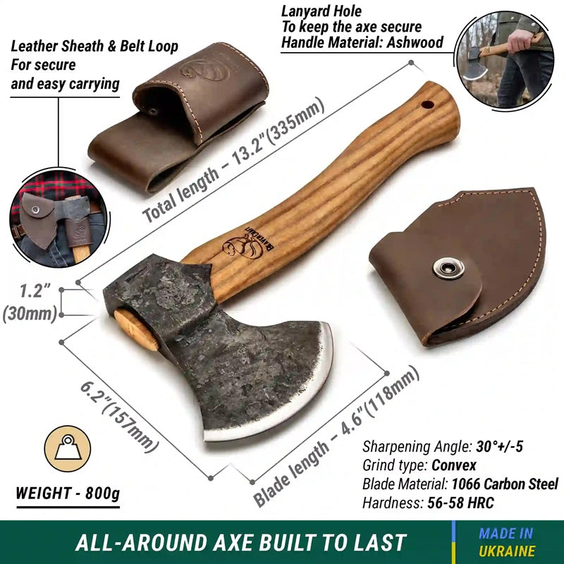 Beavercraft AX3 – Woodcraft Bushcraft Splitting Hatchet