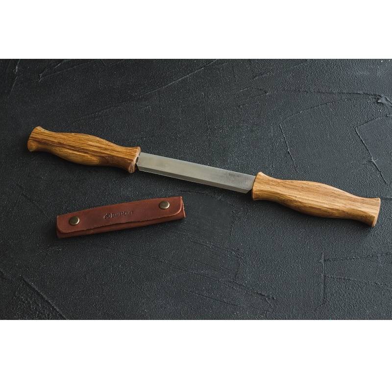 BeaverCraft DK1S - Drawknife with Oak Handle in Leather Sheath