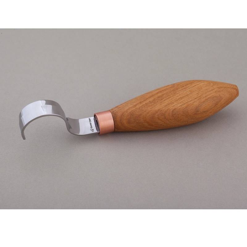 BeaverCraft SK2SOAK – Spoon Carving Knife 30 mm with Oak Handle and Leather Sheath