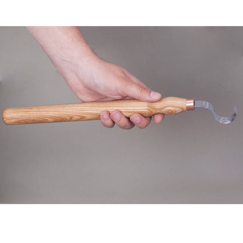 BeaverCraft SK2SLong - Spoon Carving Knife with Long Handle and Leather Sheath