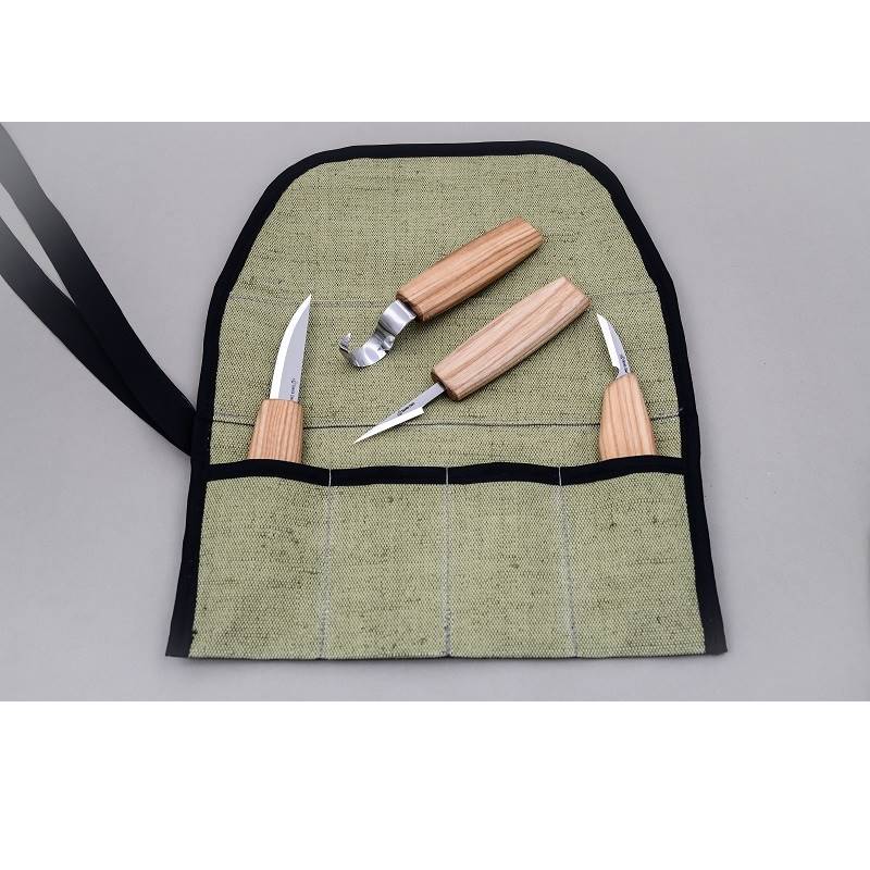 BeaverCraft S09 - Set of 4 Knives in Tool Roll