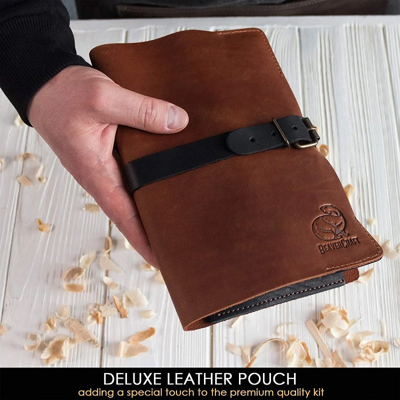 Beavercraft S14X - Premium Spoon Carving Set With Walnut Handles