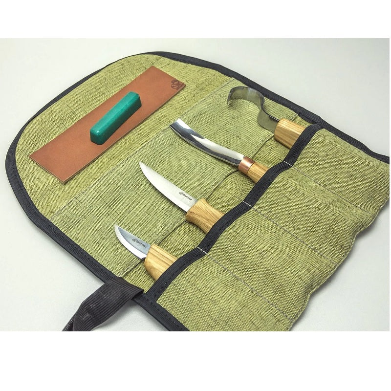 Beavercraft S43 - Spoon and Kuksa Carving Professional Set with Knives and Strop