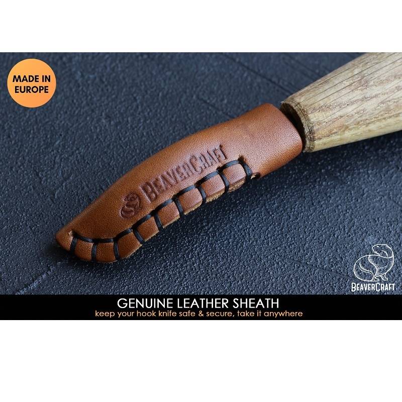 BeaverCraft SK4S - Open Curve Spoon Knife with Leather Sheath
