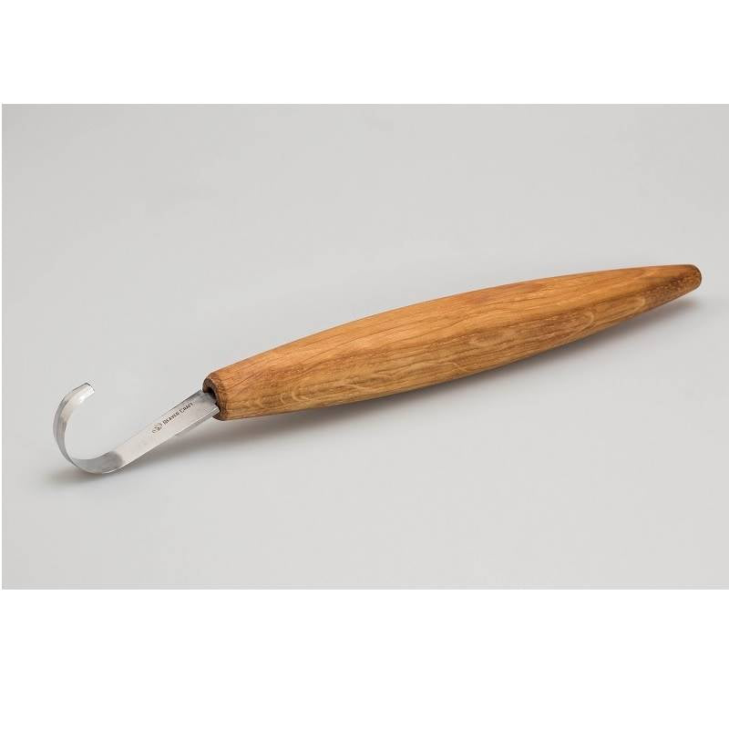 BeaverCraft SK5S - Spoon Carving Knife Deep Cut Bevels Oak Handle and Leather Sheath