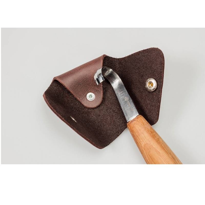 BeaverCraft SK5S - Spoon Carving Knife Deep Cut Bevels Oak Handle and Leather Sheath