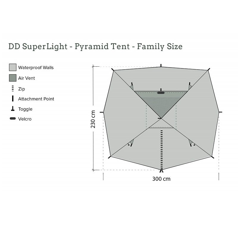DD Hammocks Superlight Pyramid Tent - Family