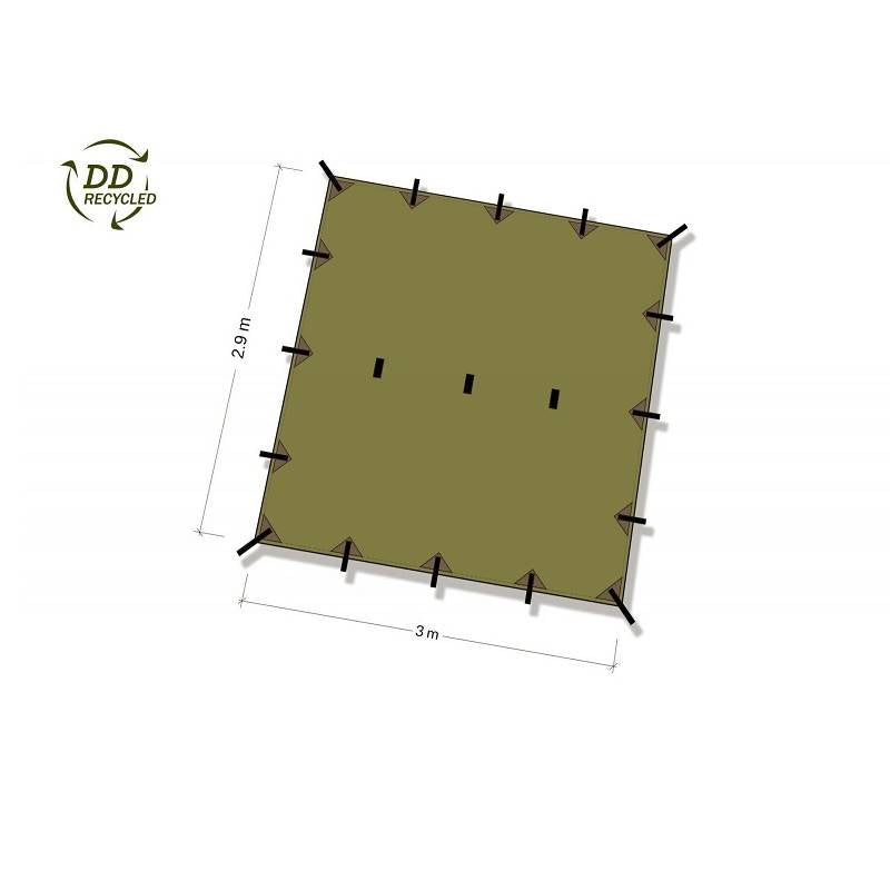 DD Hammocks Recycled Tarp 3 - Olive