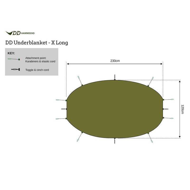 DD Hammocks Underblanket Extra Long - Olive