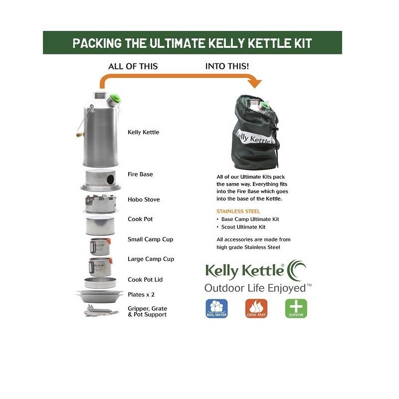 Kelly Kettle Ultimate Scout Kit - Stainless Steel