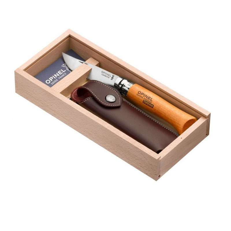 Opinel No8 VRN Carbon with Pouch In Gift Box