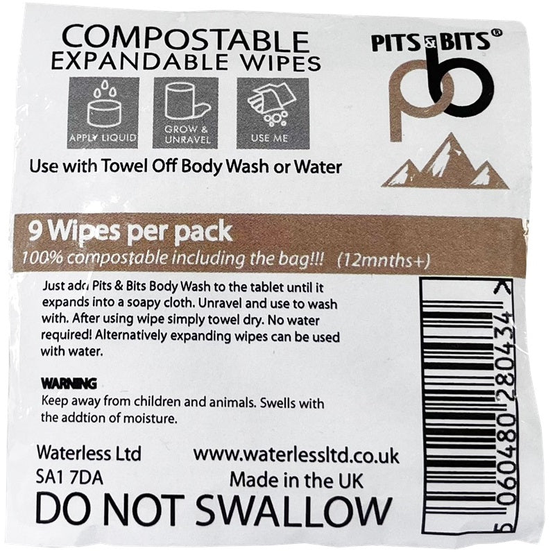 Pits & Bits Expandable Wipes - 9pk