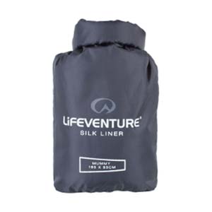 Lifeventure Silk Sleeping Bag Liner Mummy Grey