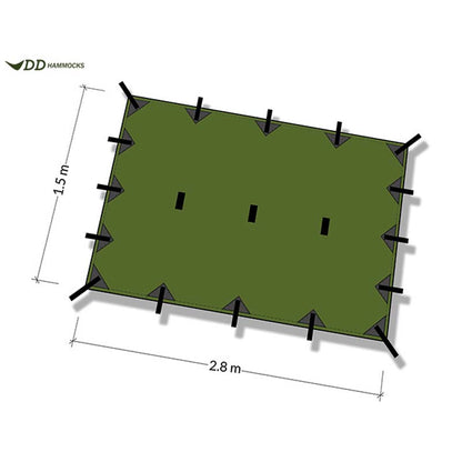 DD Hammocks Tarp Small 2.8x1.5mtr Olive Green