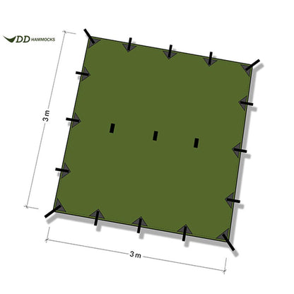 DD Hammocks Tarp 3x3 Forest Green