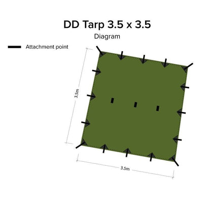 DD Hammocks Tarp 3.5 x 3.5 Olive Green