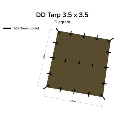 DD Hammocks Tarp 3.5 x 3.5 Coyote Brown