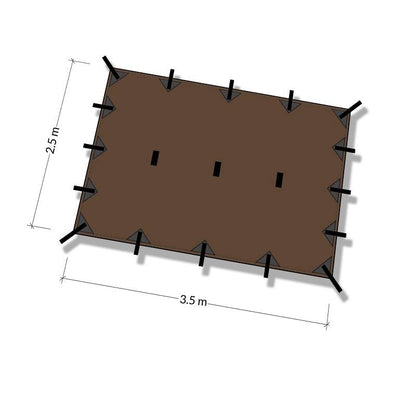 DD Hammocks Tarp Medium 3.5x2.4mtr Coyote Brown