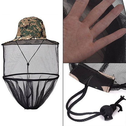 Farbeir Pop-up Mosquito and Midge Head Net Hat Camo
