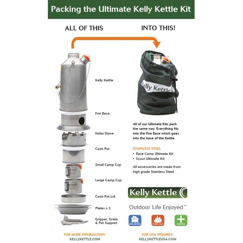 Kelly Kettle Ultimate Base Camp Kit - Stainless Steel