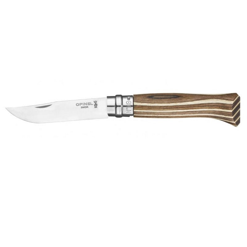 Opinel No 8 Stainless Steel Brown Laminated Birch