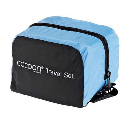 Cocoon Travel Set Ultralight (3 pieces) - Light Blue/Black