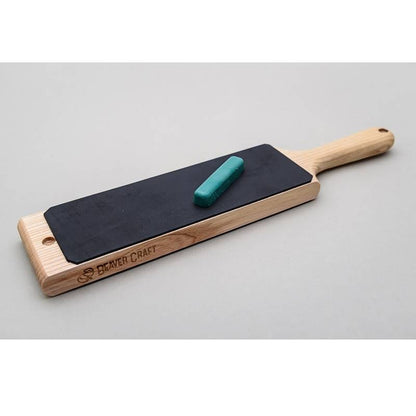 BeaverCraft LS1P1 - Dual-Sided Leather Paddle Strop with P1 Polishing Compound