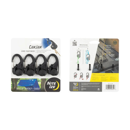 Nite Ize CamJam® Cord Tightener 4 Pack - Black